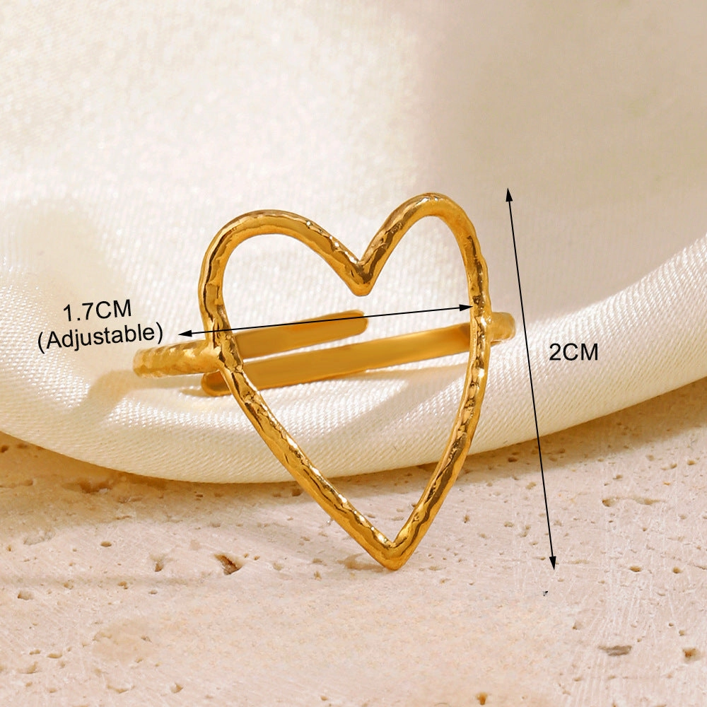 Wholesale Popular Stainless Steel Love Women's Personality Hip Hop Line  Ring
