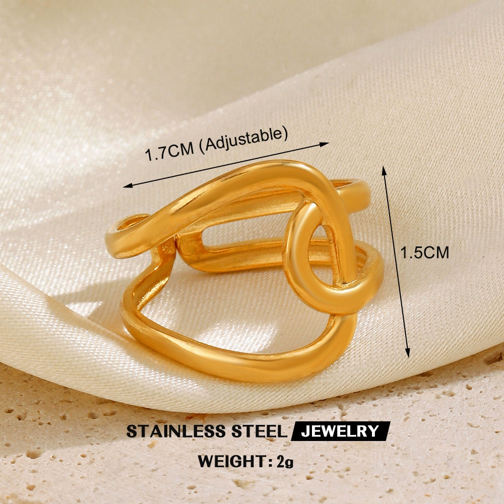 Wholesale Popular Stainless Steel Love Women's Personality Hip Hop Line  Ring