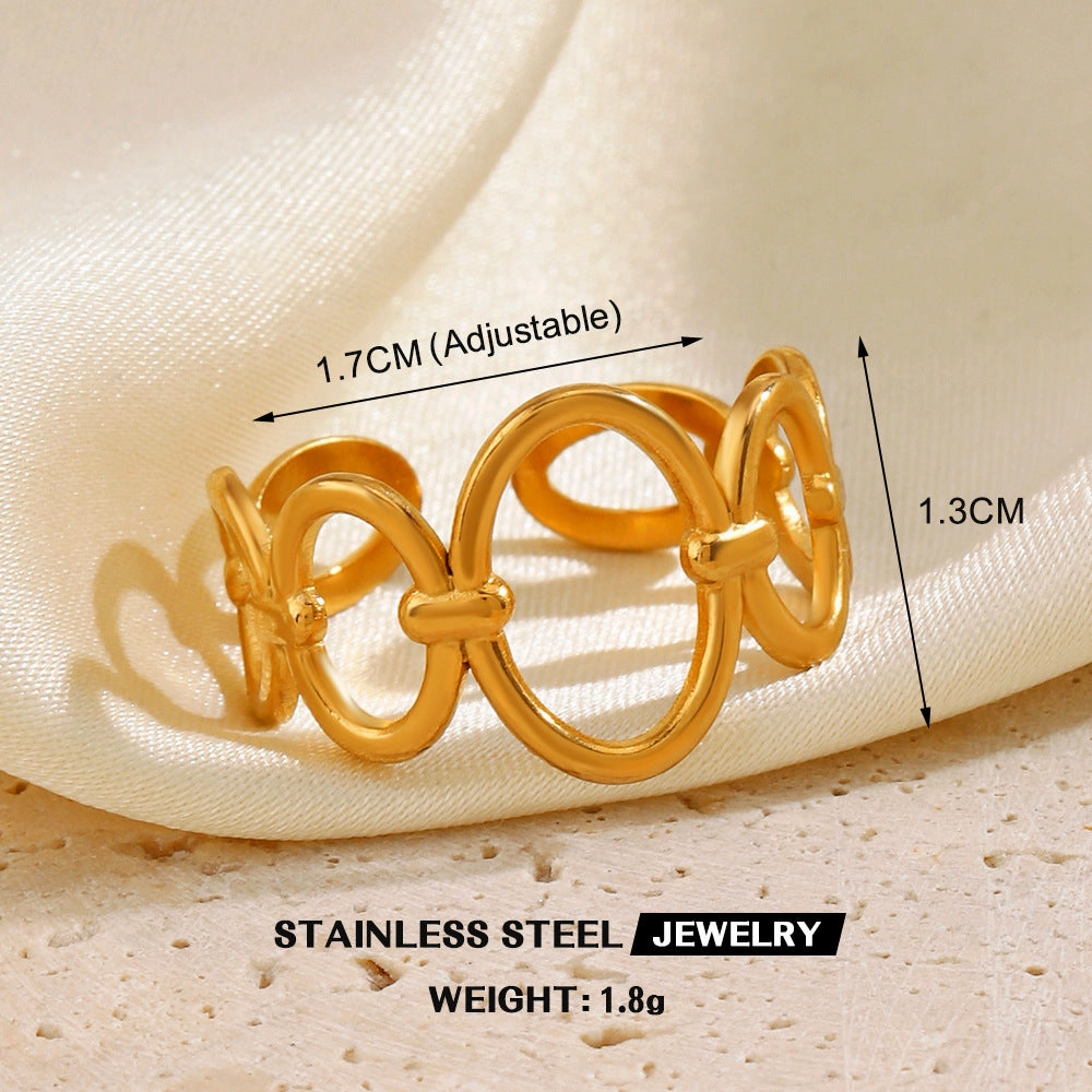 Wholesale Popular Stainless Steel Love Women's Personality Hip Hop Line  Ring