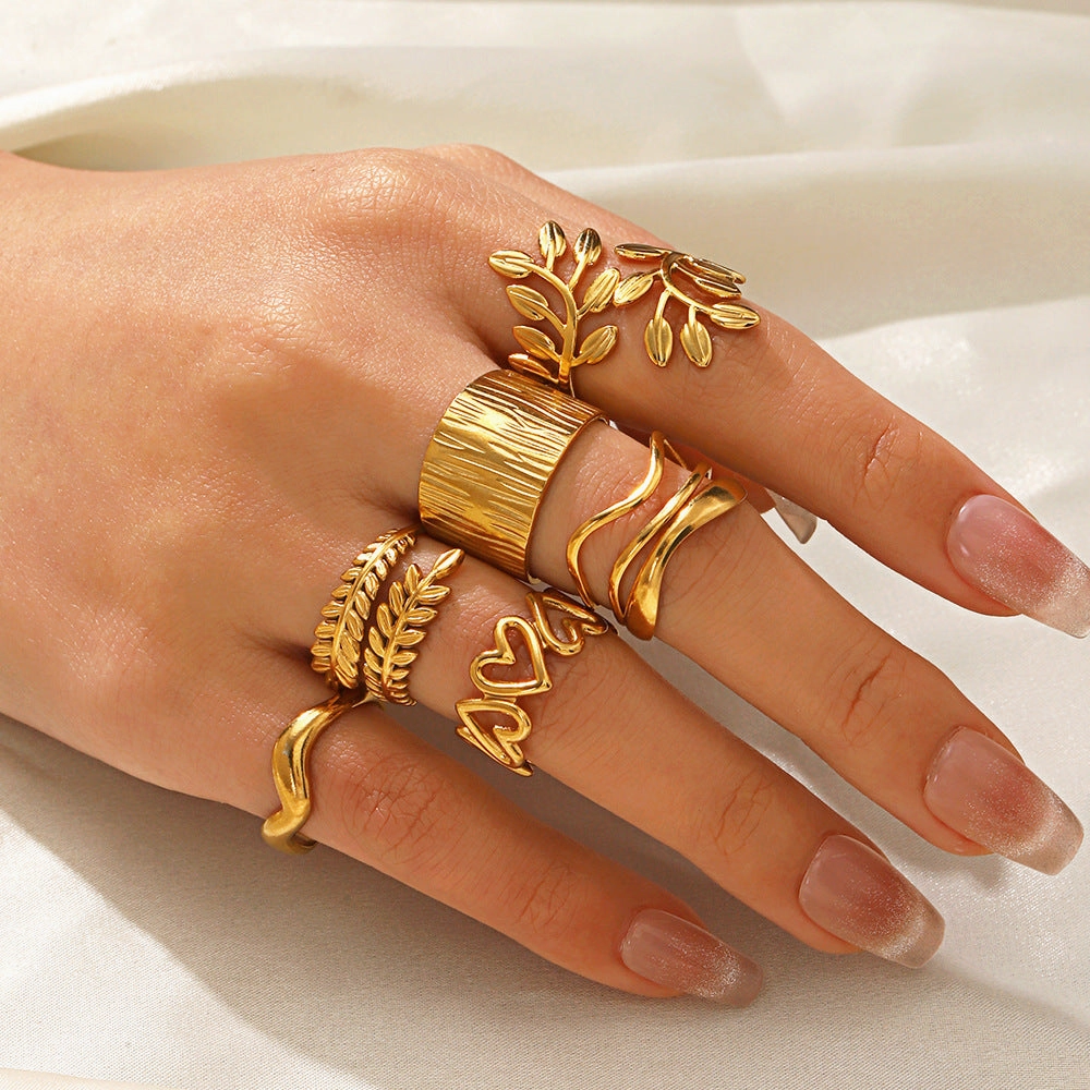 Wholesale Popular Stainless Steel Love Women's Personality Hip Hop Line  Ring