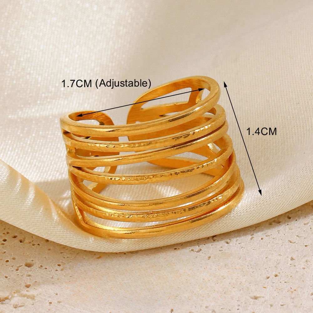Wholesale Popular Stainless Steel Love Women's Personality Hip Hop Line  Ring