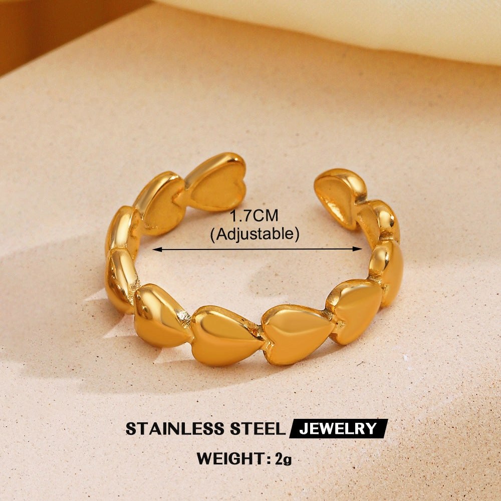 Wholesale Popular Stainless Steel Love Women's Personality Hip Hop Line  Ring