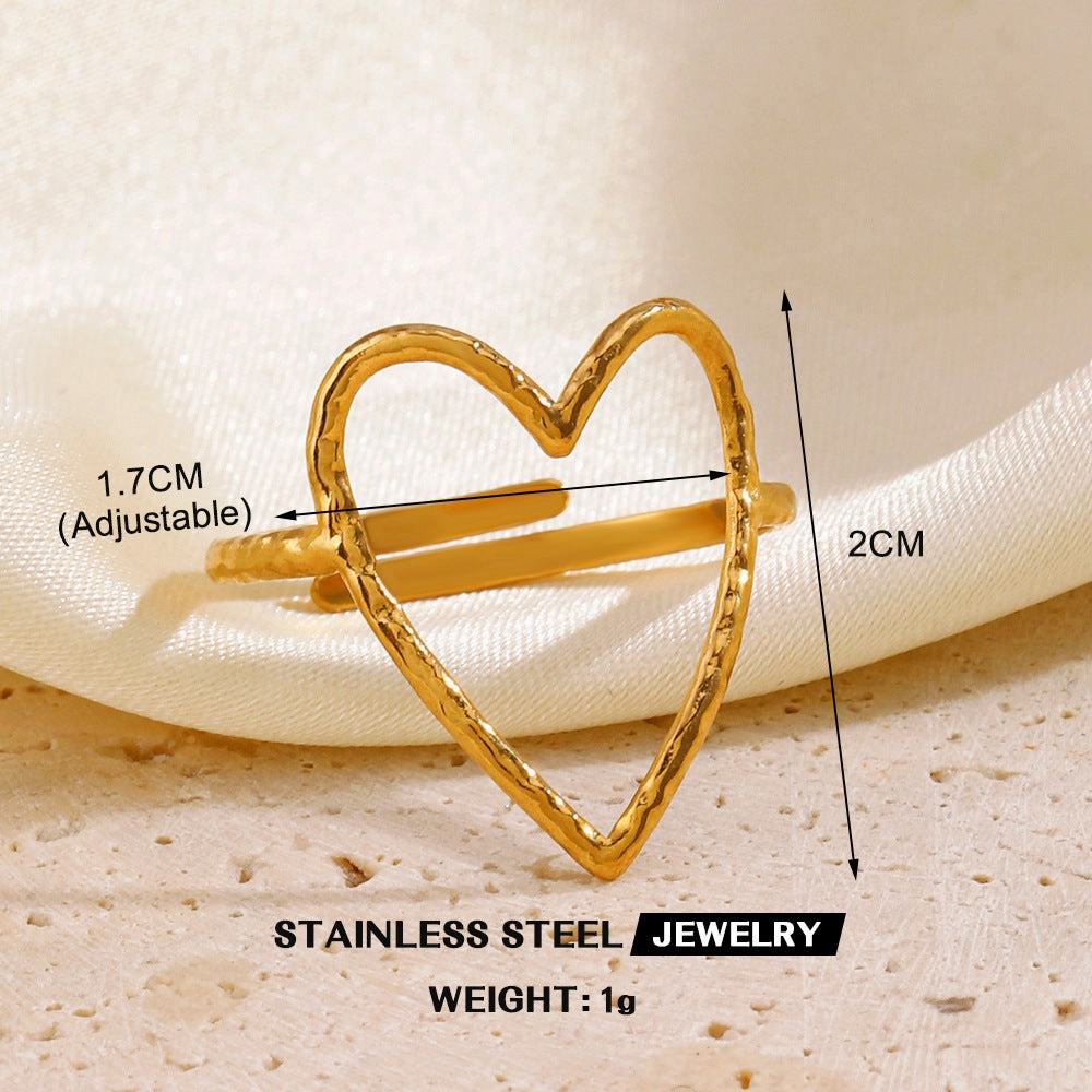 Wholesale Popular Stainless Steel Love Women's Personality Hip Hop Line  Ring