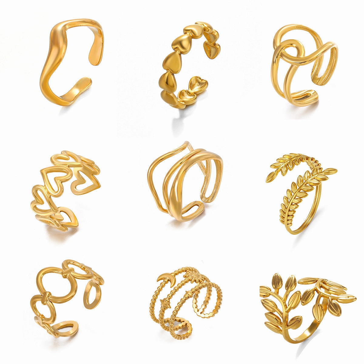 Wholesale Popular Stainless Steel Love Women's Personality Hip Hop Line  Ring