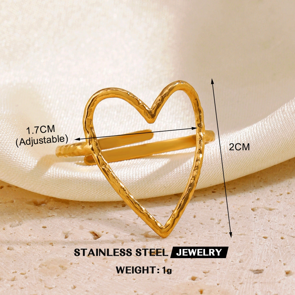 Wholesale Popular Stainless Steel Love Women's Personality Hip Hop Line  Ring