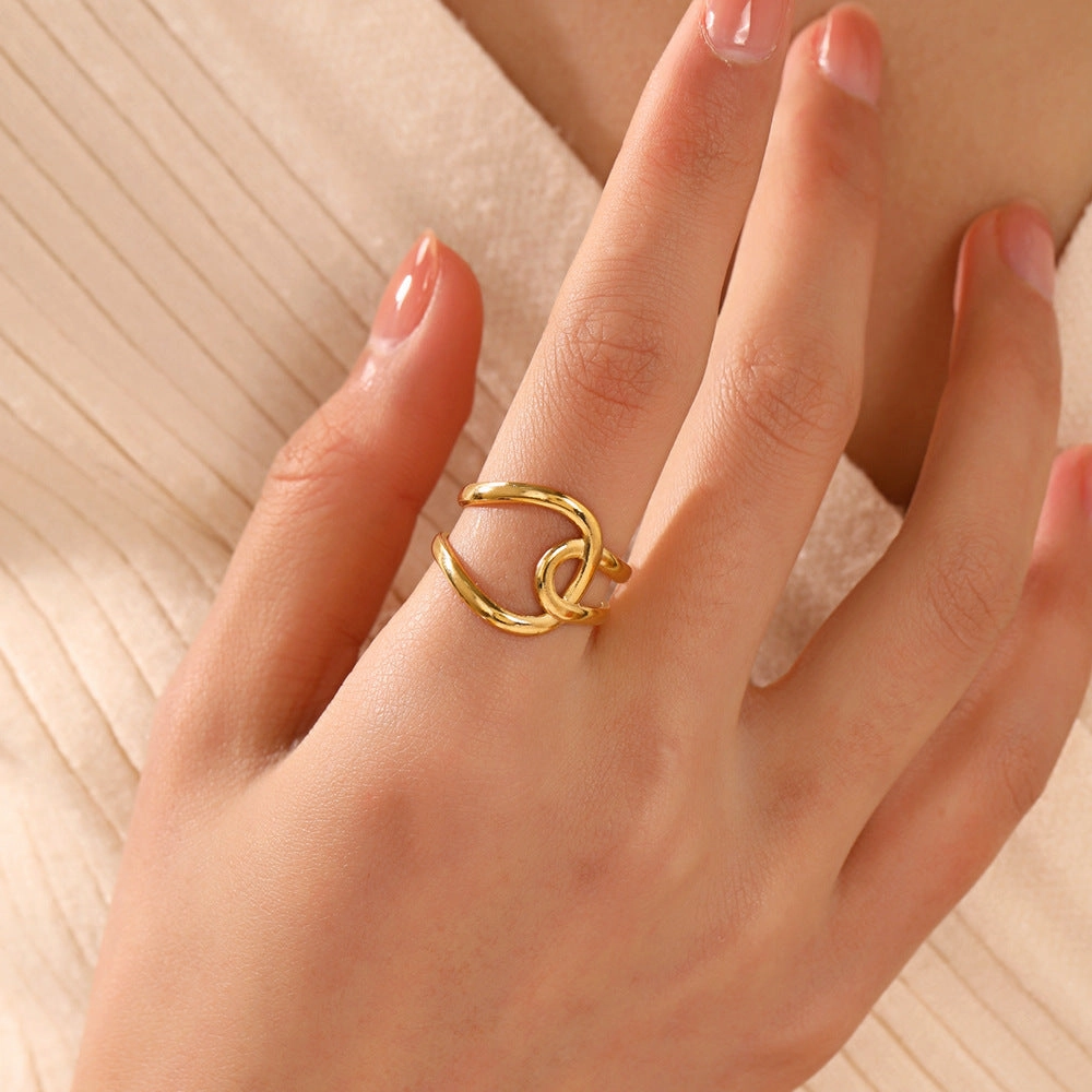 Wholesale Popular Stainless Steel Love Women's Personality Hip Hop Line  Ring