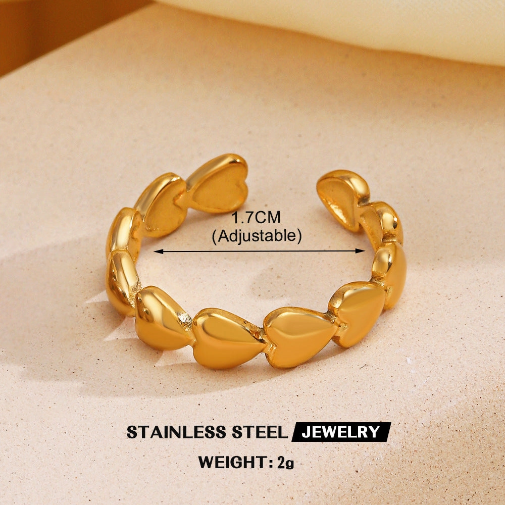 Wholesale Popular Stainless Steel Love Women's Personality Hip Hop Line  Ring