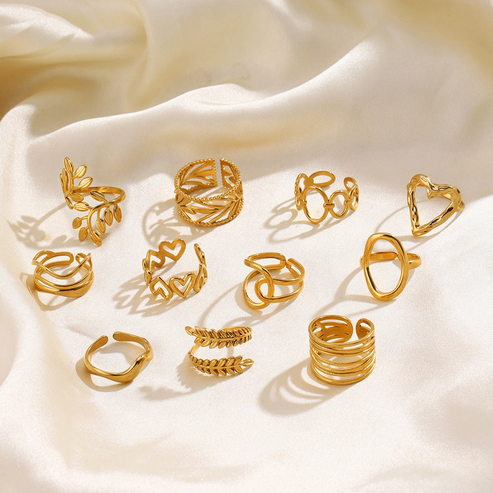 Wholesale Popular Stainless Steel Love Women's Personality Hip Hop Line  Ring