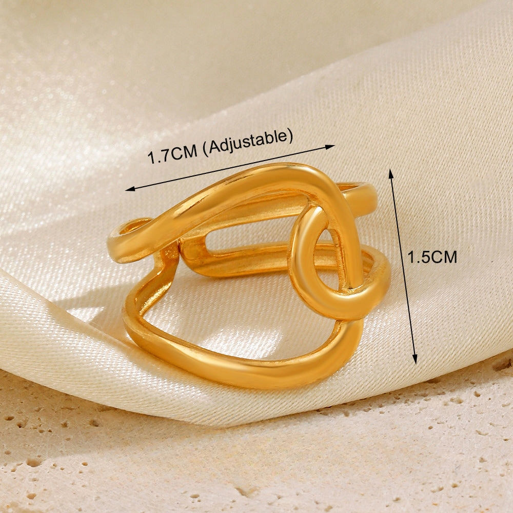 Wholesale Popular Stainless Steel Love Women's Personality Hip Hop Line  Ring