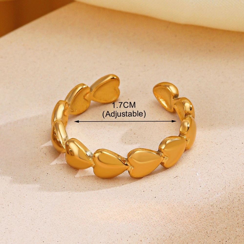 Wholesale Popular Stainless Steel Love Women's Personality Hip Hop Line  Ring