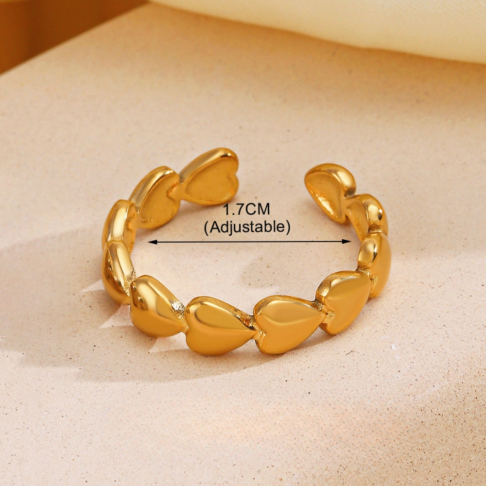 Wholesale Popular Stainless Steel Love Women's Personality Hip Hop Line  Ring