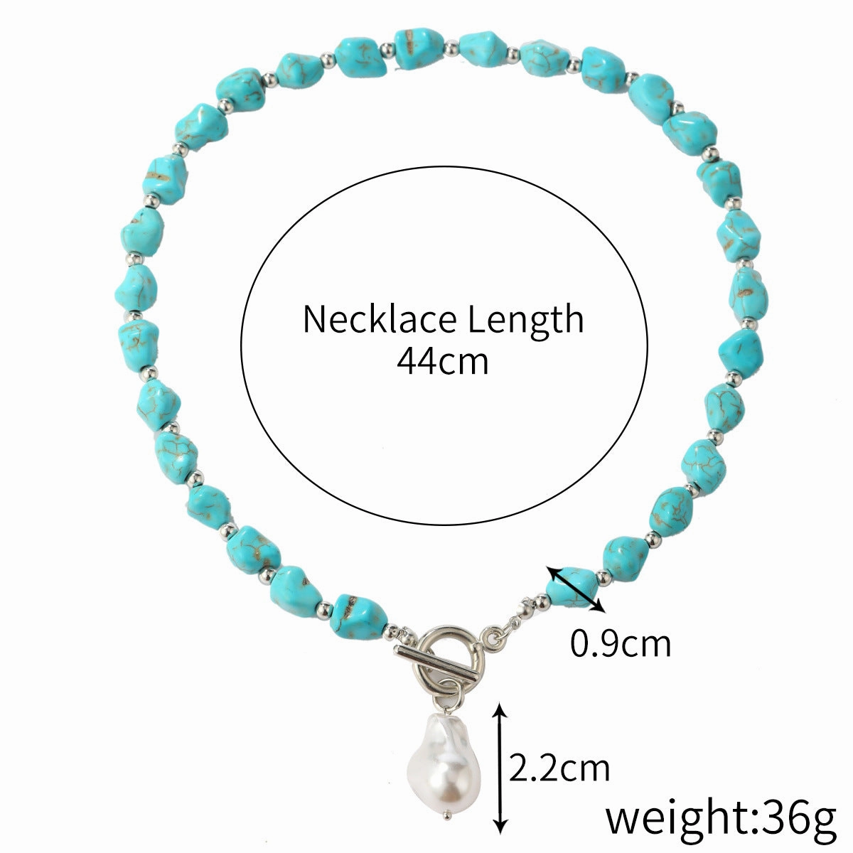 Wholesale Popular Vintage Pearl Pendant, Bohemian Ethnic Jewelry, Turquoise Necklace Earring Set