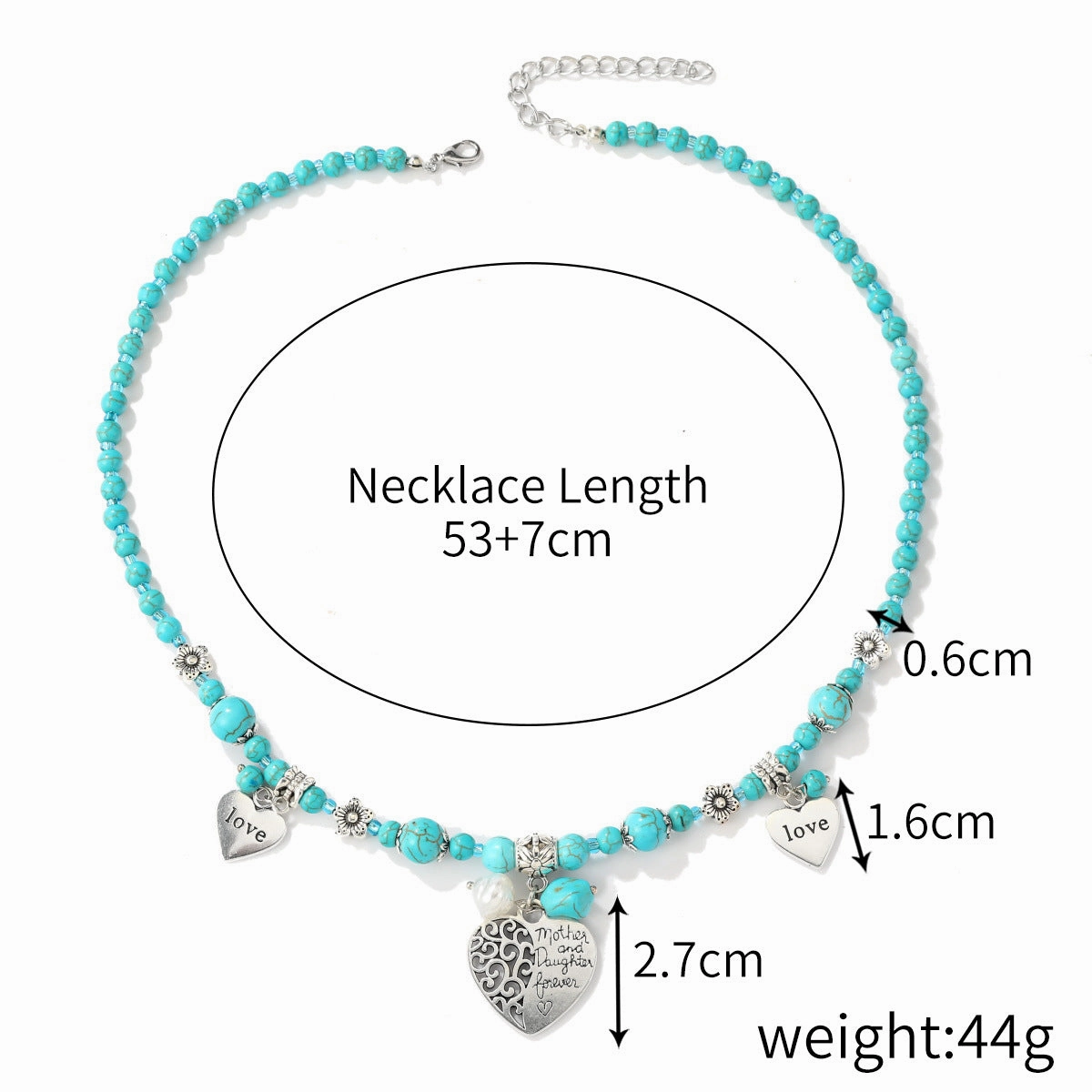 Wholesale Popular Vintage Pearl Pendant, Bohemian Ethnic Jewelry, Turquoise Necklace Earring Set