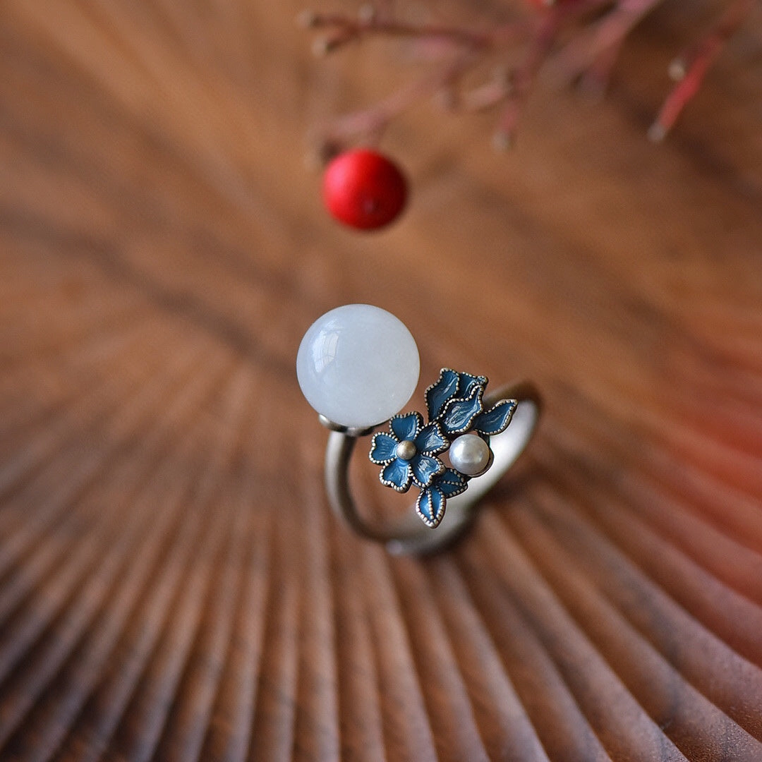 Wholesale Preserved Flower Flower Imitation Natural Hetian Jade Necklaces Set