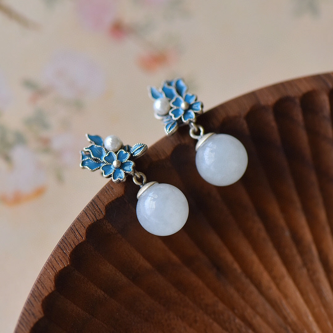Wholesale Preserved Flower Flower Imitation Natural Hetian Jade Necklaces Set