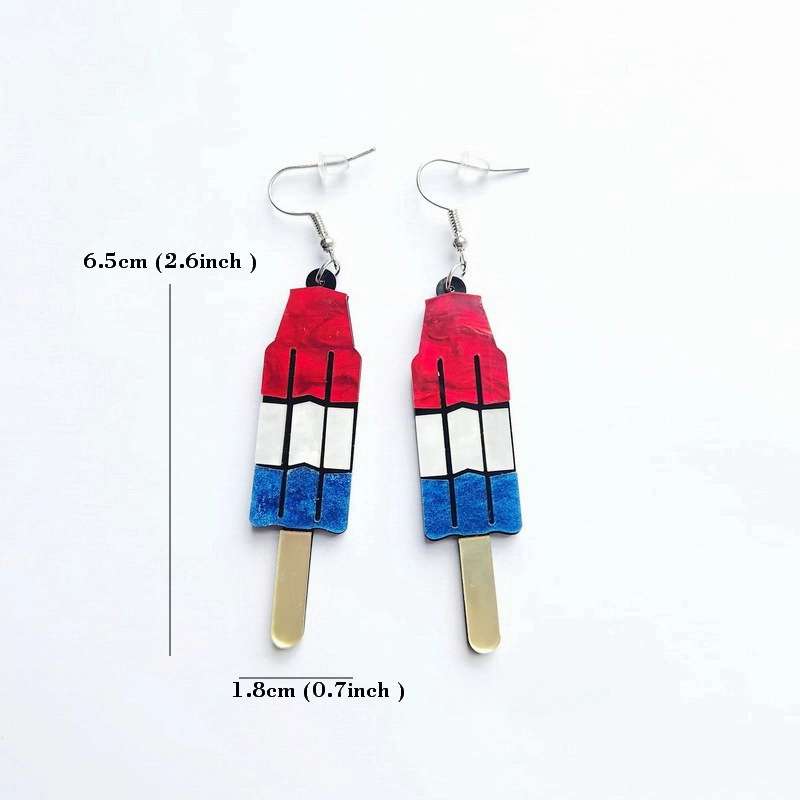 Wholesale Printed Ice Cream Acrylic Earrings