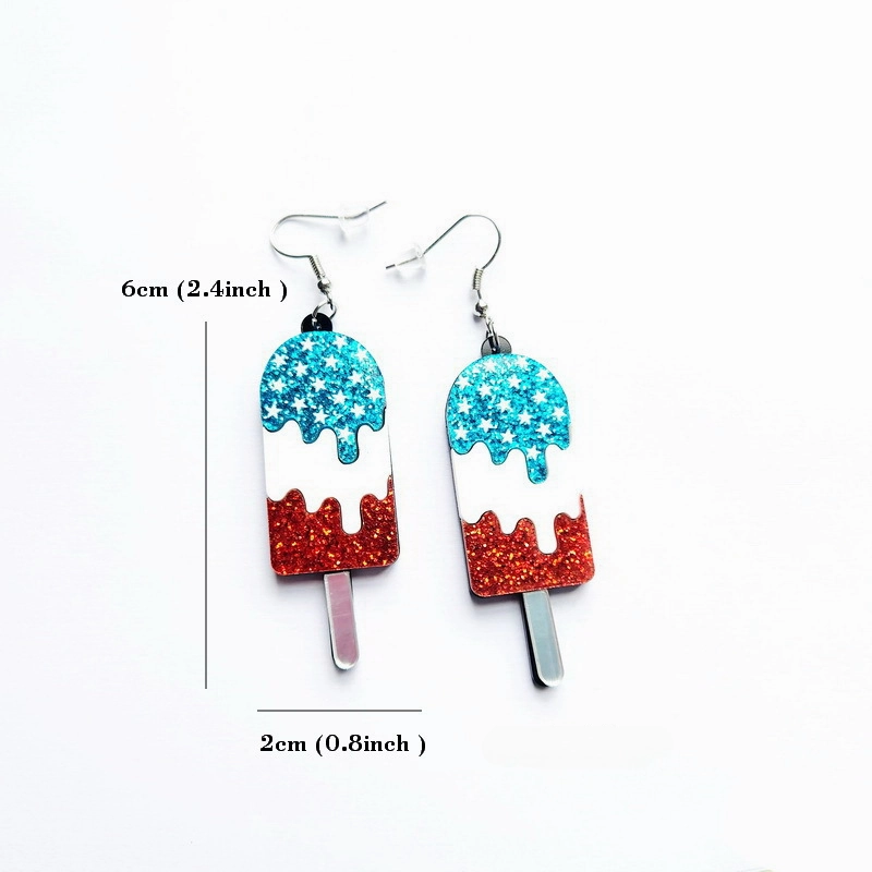 Wholesale Printed Ice Cream Acrylic Earrings