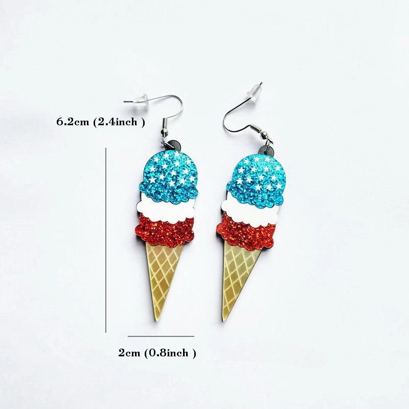 Wholesale Printed Ice Cream Acrylic Earrings