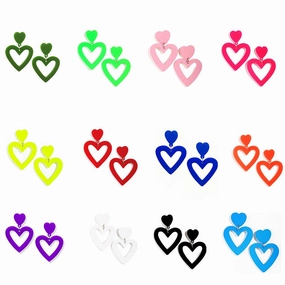 Wholesale prom party acrylic earrings water drop hollow love Valentine's day geometric love earrings