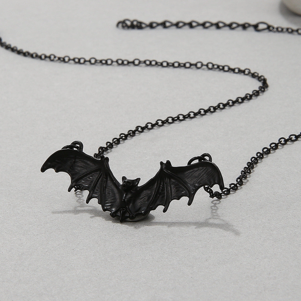 Wholesale Punk Black Bat Halloween Exaggerated Hip-Hop Necklace