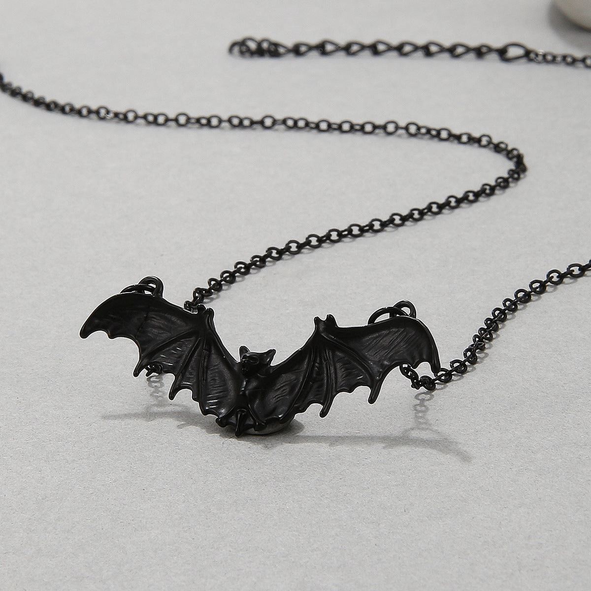 Wholesale Punk Black Bat Halloween Exaggerated Hip-Hop Necklace