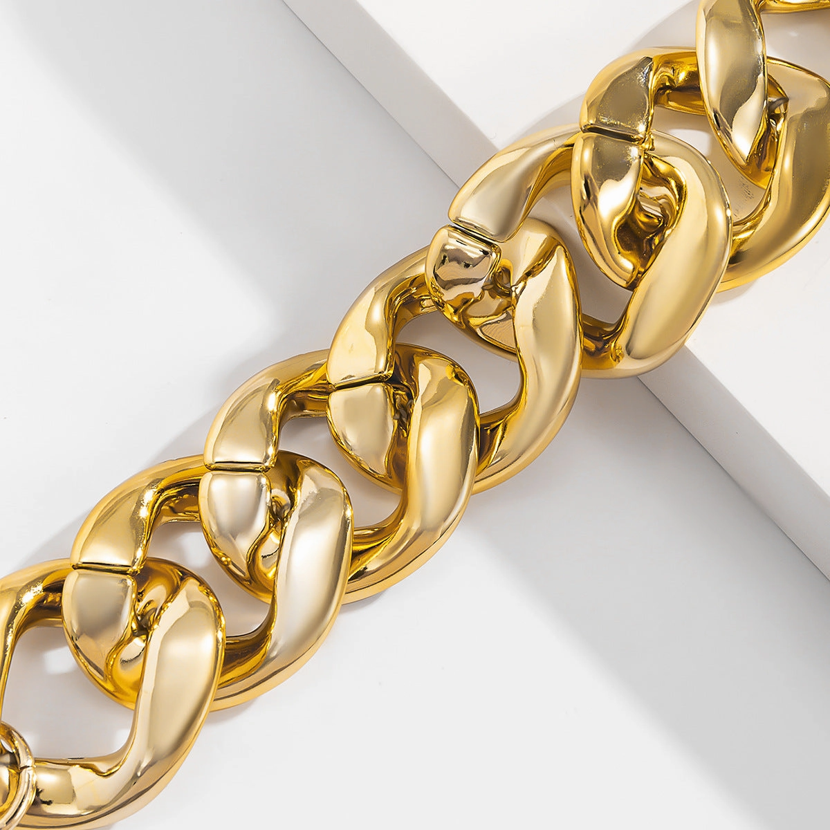 Wholesale Punk Exaggerated Metal Geometric Hollow Thick Chain Single Layer Bracelet