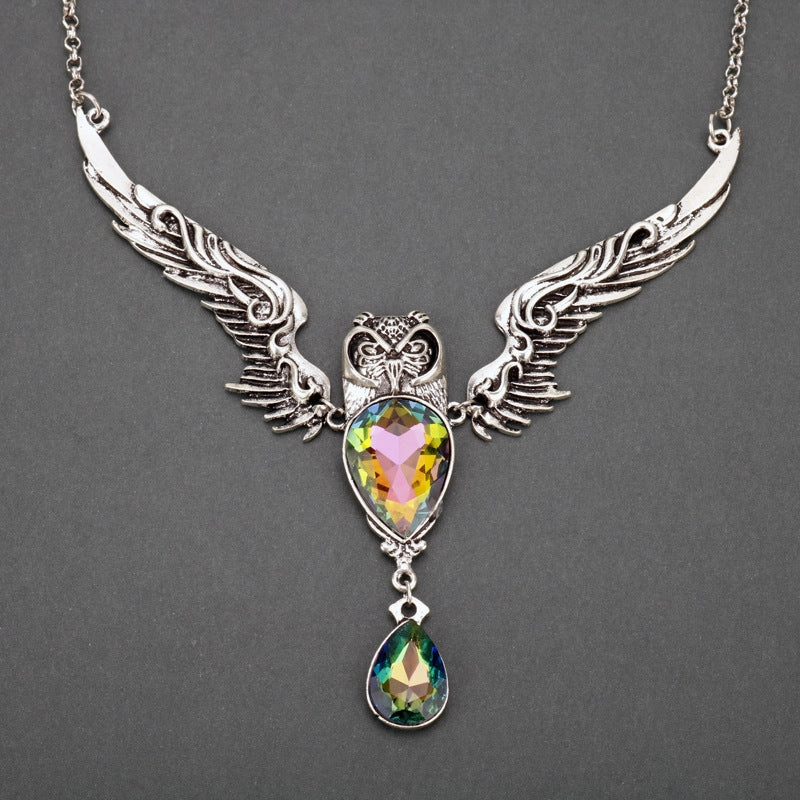 Wholesale Punk Gothic Dark Owl Necklace