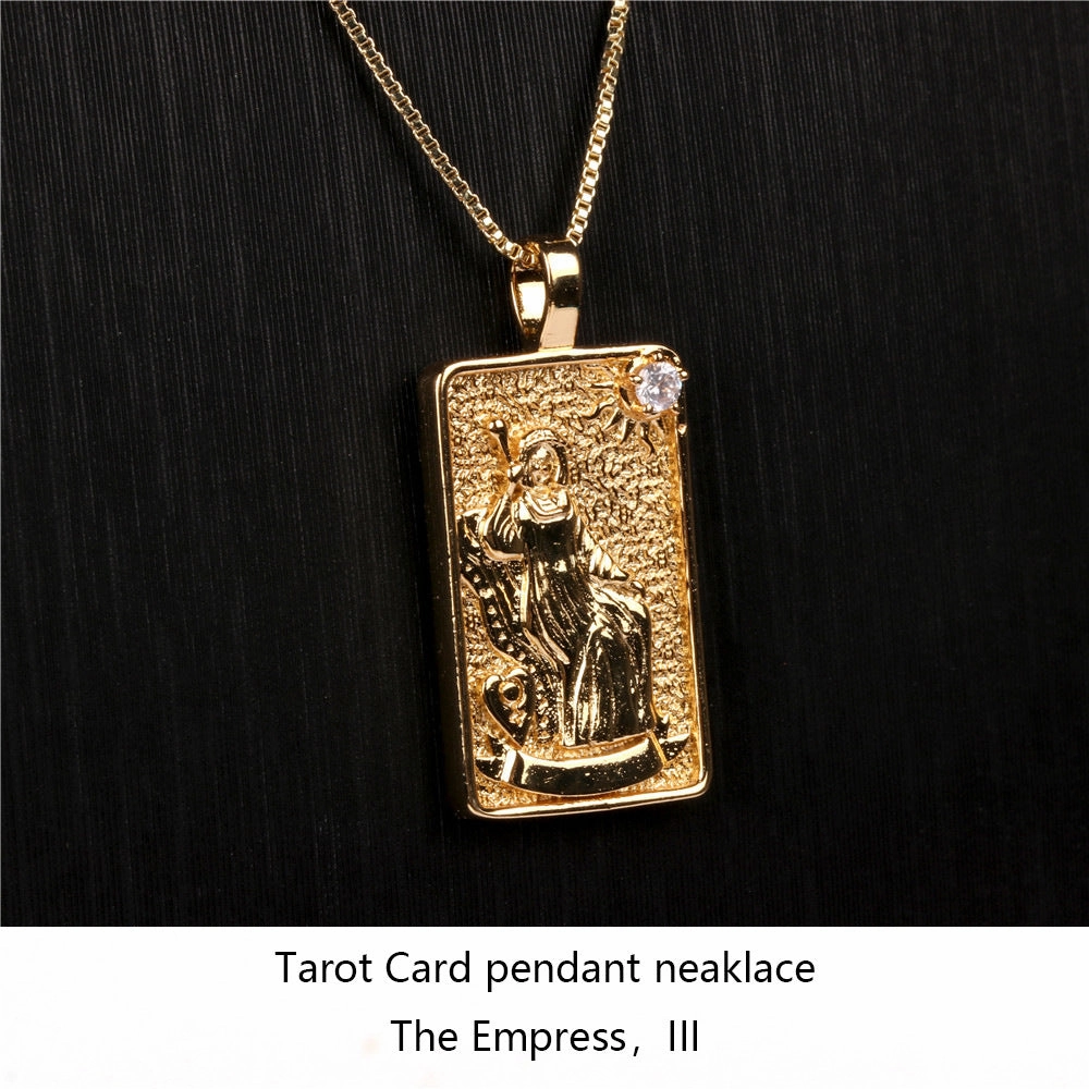 Wholesale Punk Hip Hop Diamond Square Necklace
