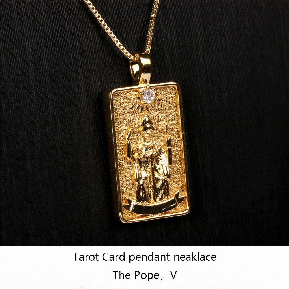 Wholesale Punk Hip Hop Diamond Square Necklace