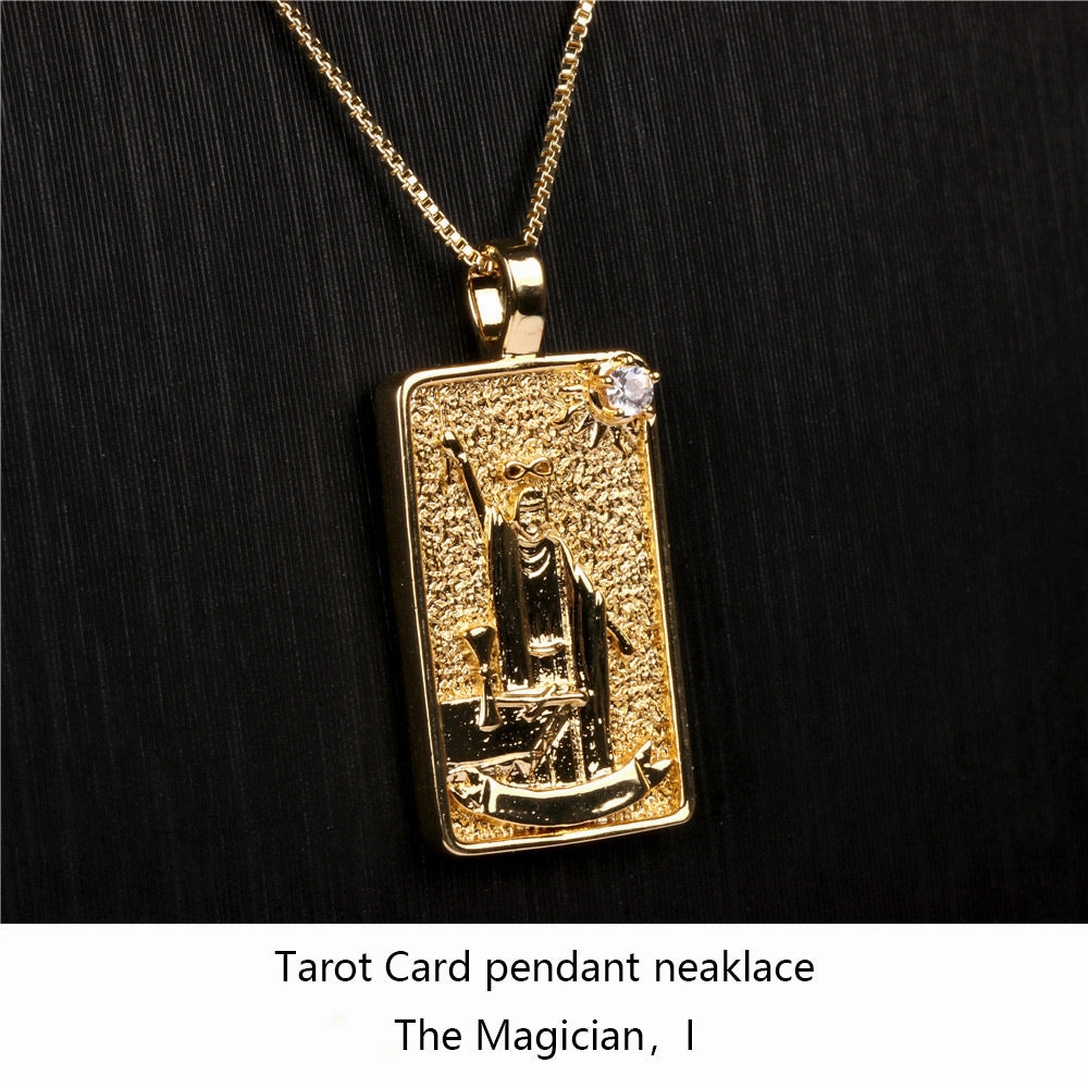 Wholesale Punk Hip Hop Diamond Square Necklace