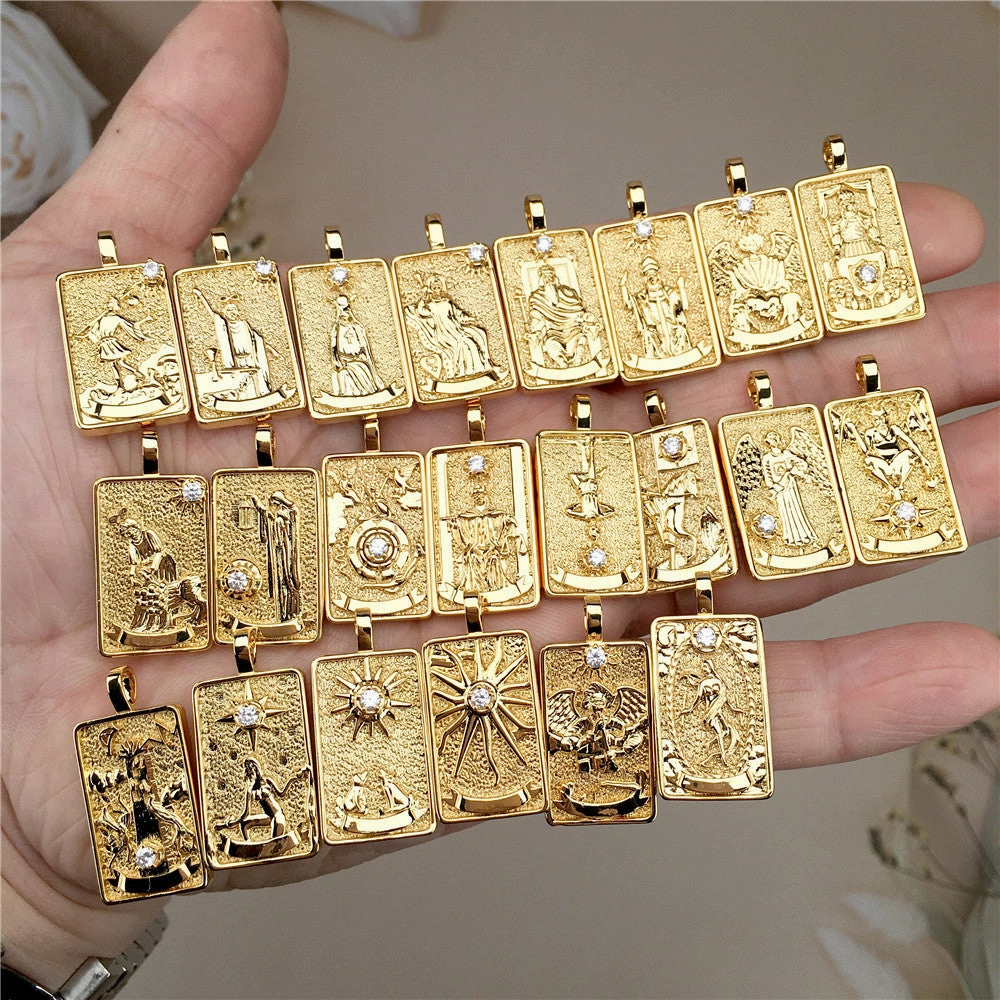 Wholesale Punk Hip Hop Diamond Square Necklace