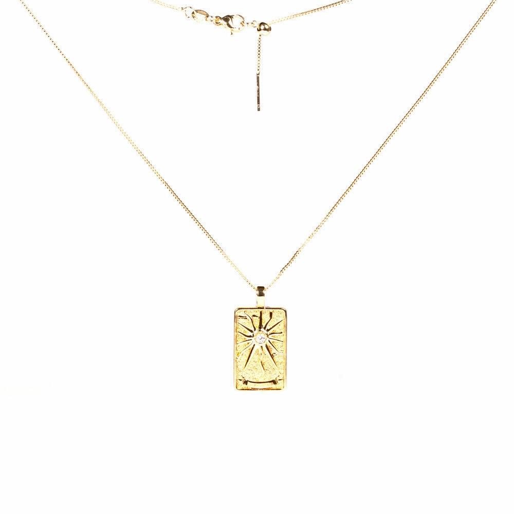 Wholesale Punk Hip Hop Diamond Square Necklace