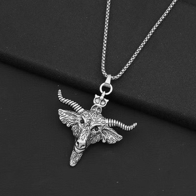 Wholesale Punk hip-hop pendant bull head necklace