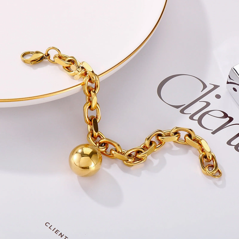 Wholesale Punk Hollow Steel Ball Stainless Steel Bracelet