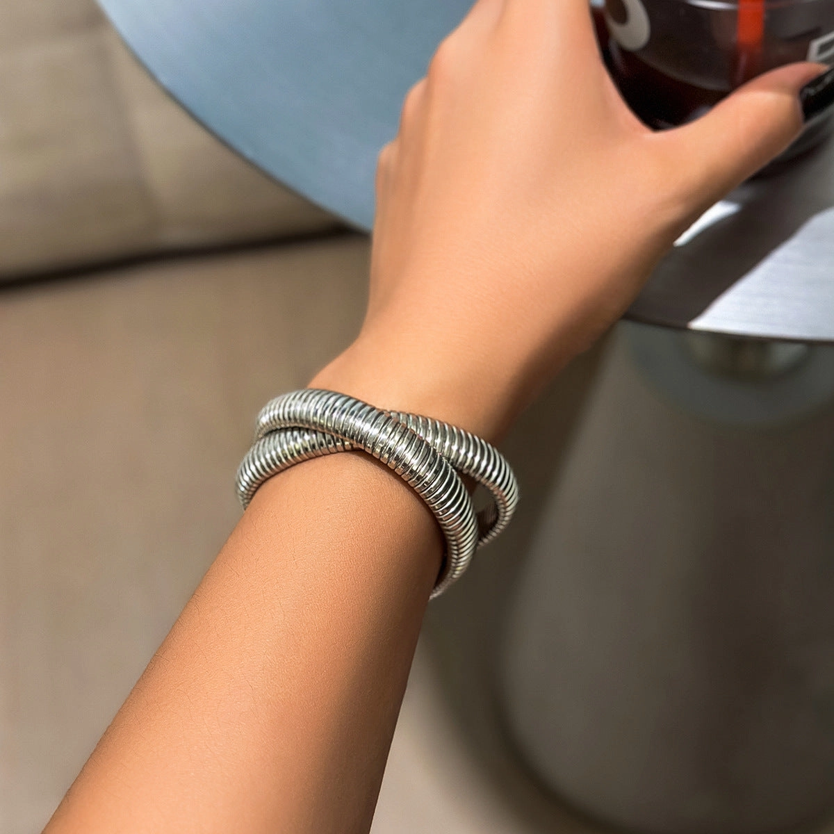 Wholesale Punk Metal Spiral Bracelet