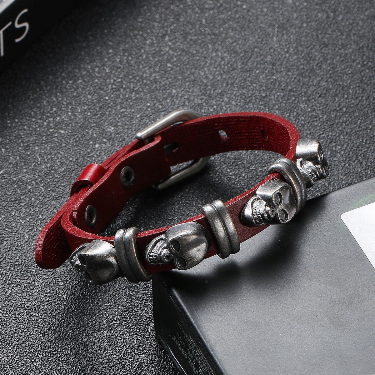 Wholesale Punk Skull Cowhide Bracelets