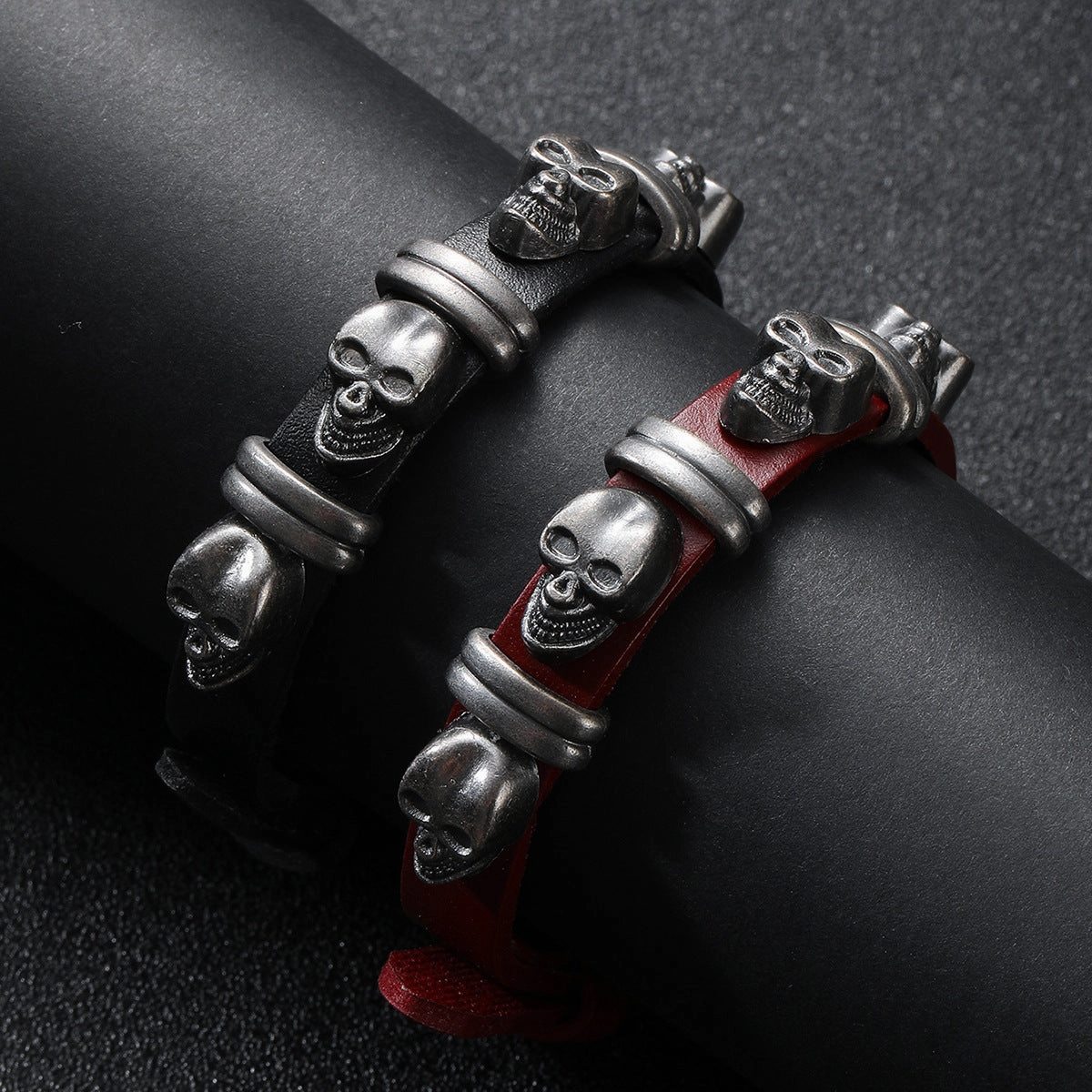 Wholesale Punk Skull Cowhide Bracelets