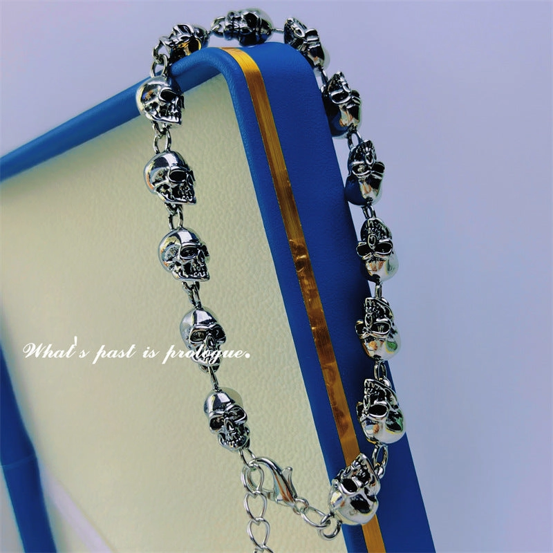Wholesale Punk Style Creative Personality Skull Head Men's Vintage Metal Bracelet