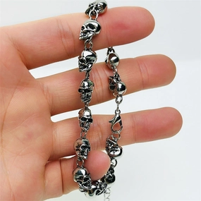 Wholesale Punk Style Creative Personality Skull Head Men's Vintage Metal Bracelet