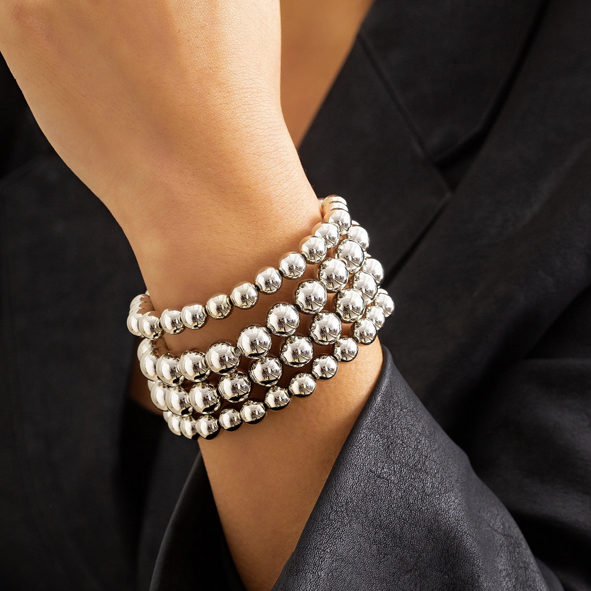 Wholesale Punk Style Exaggerated Ball Chain Bracelet