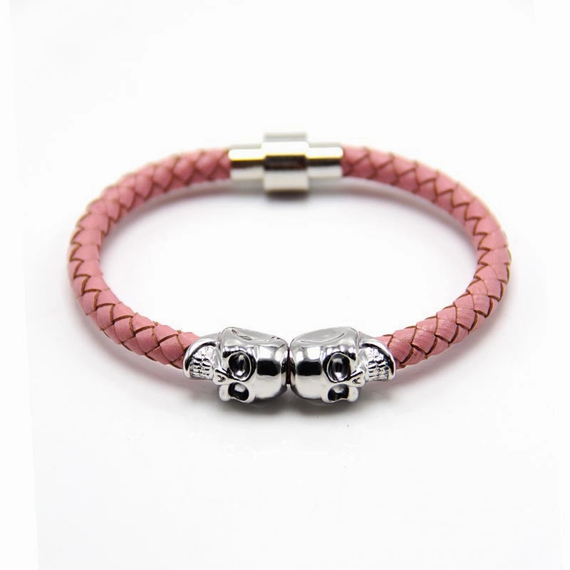 Wholesale Punk Style Skull Leather Men's Bracelet