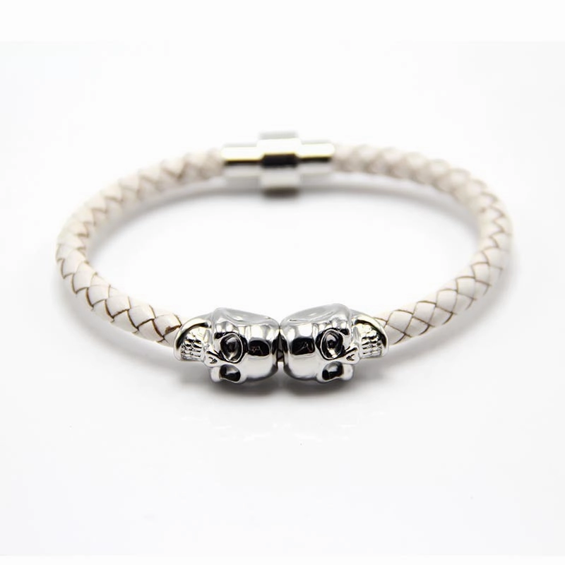 Wholesale Punk Style Skull Leather Men's Bracelet