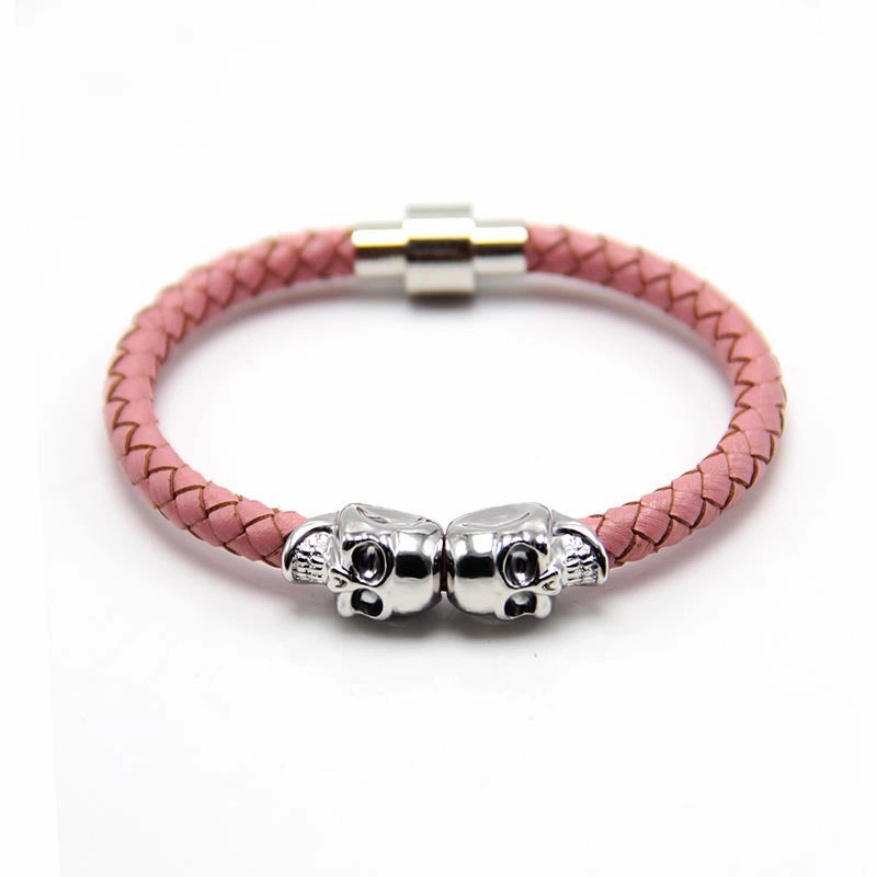 Wholesale Punk Style Skull Leather Men's Bracelet