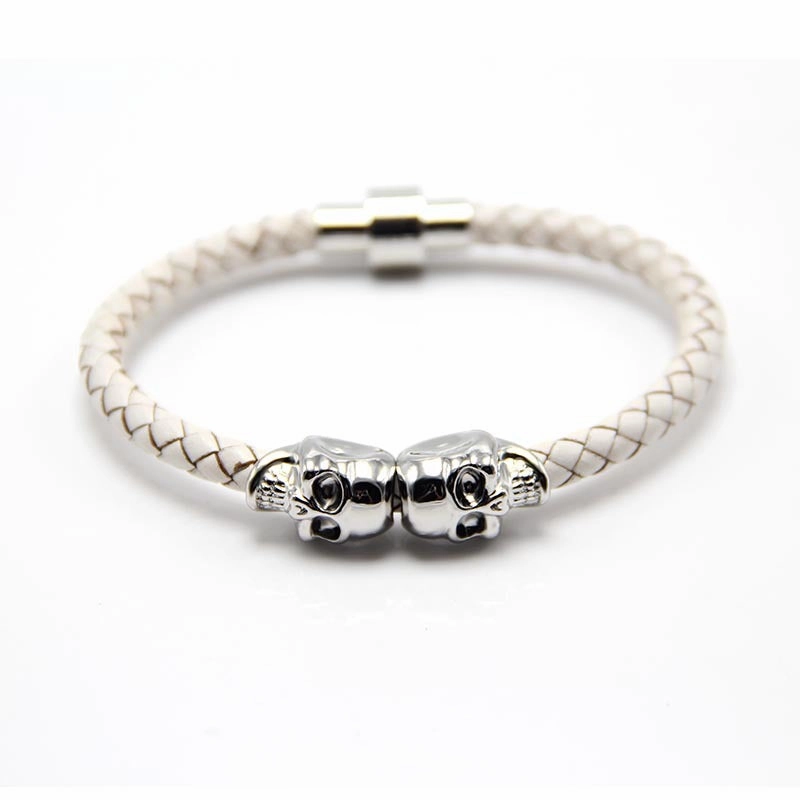 Wholesale Punk Style Skull Leather Men's Bracelet
