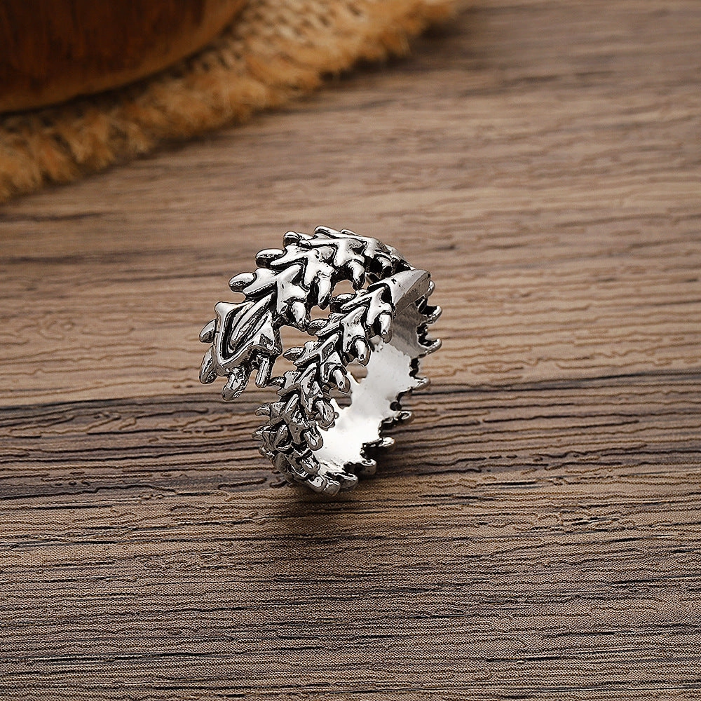 Wholesale Punk style spine skull ring retro open adjustable