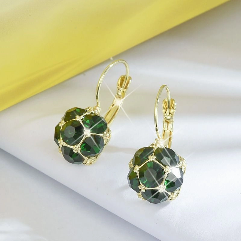 Wholesale Purple crystal earrings exquisite light luxury fashion earrings
