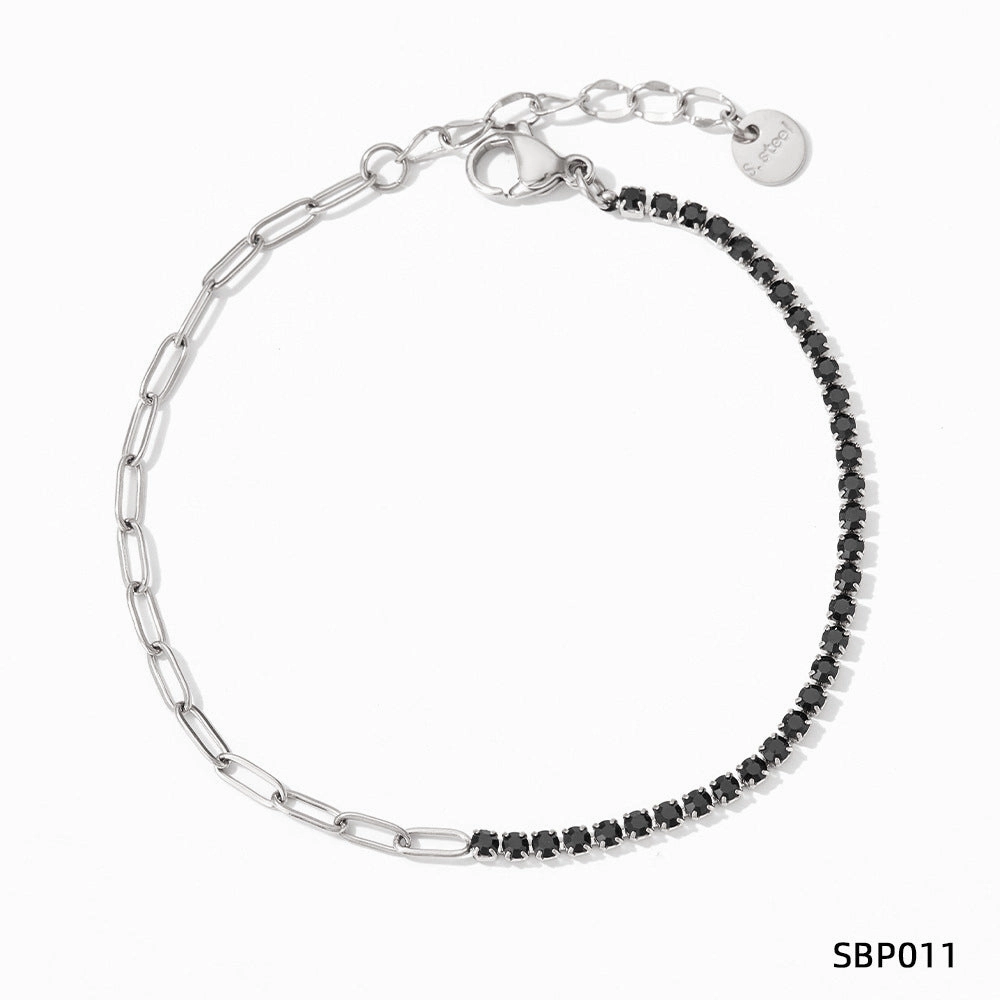 Wholesale PVD stainless steel zircon vacuum gold-plated exquisite bracelet