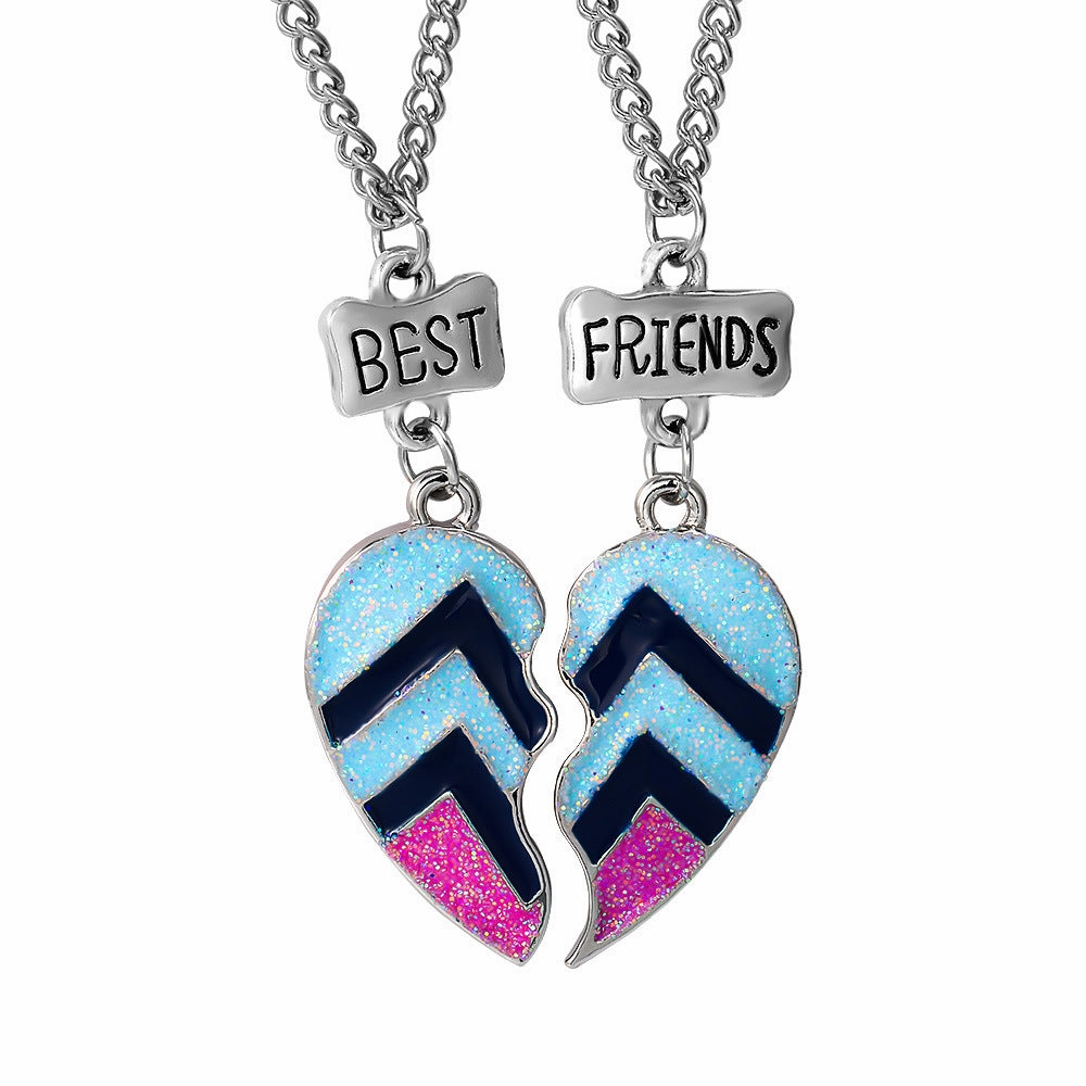 Wholesale Rainbow Burger Fries Fashion Love Splicing Necklaces