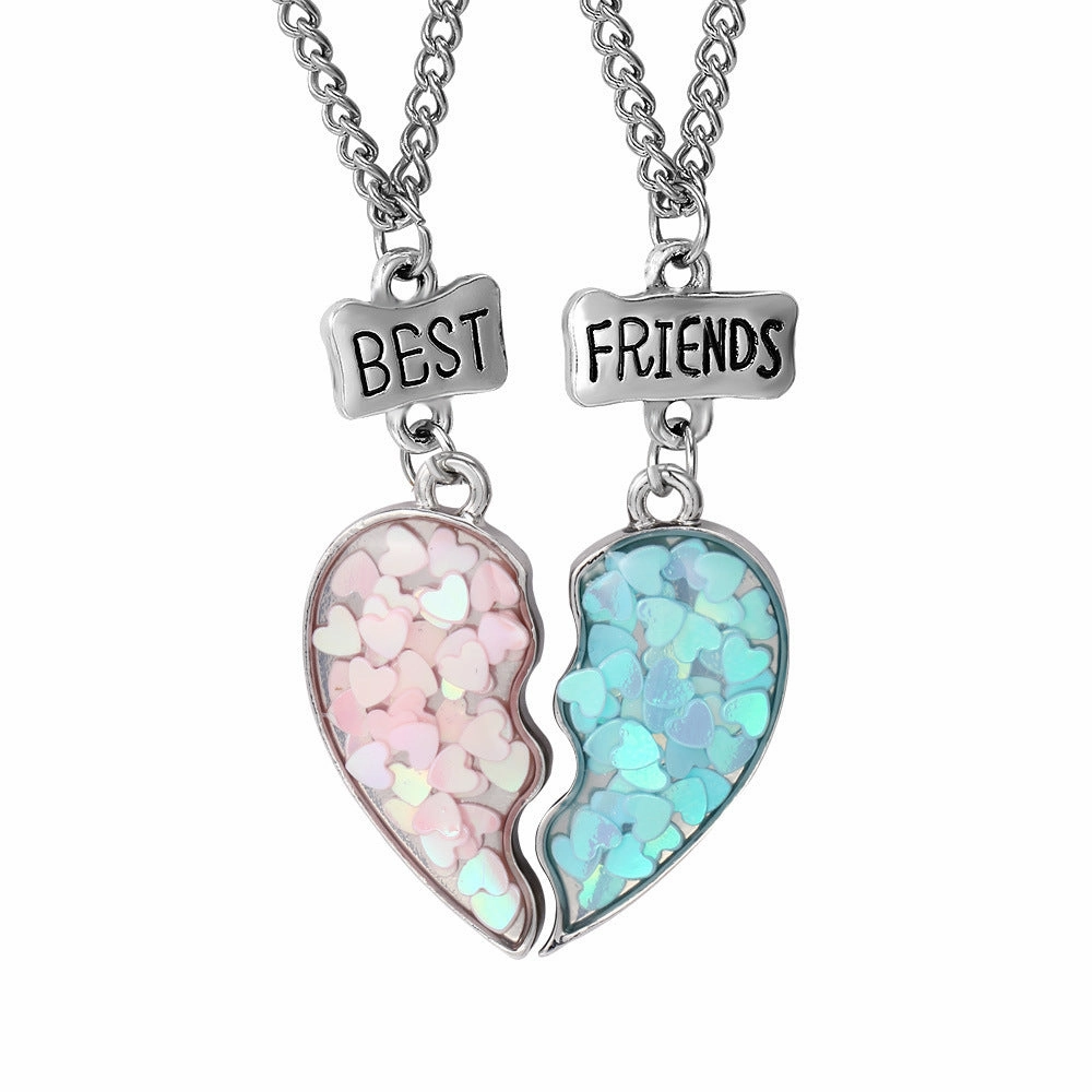 Wholesale Rainbow Burger Fries Fashion Love Splicing Necklaces