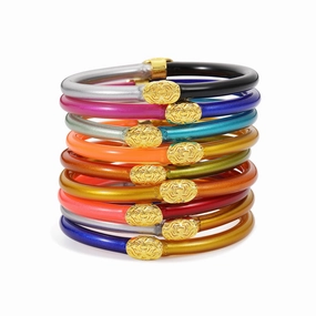 Wholesale Rainbow Color Matching Gold Powder Silicone Alloy Buckle Bracelet